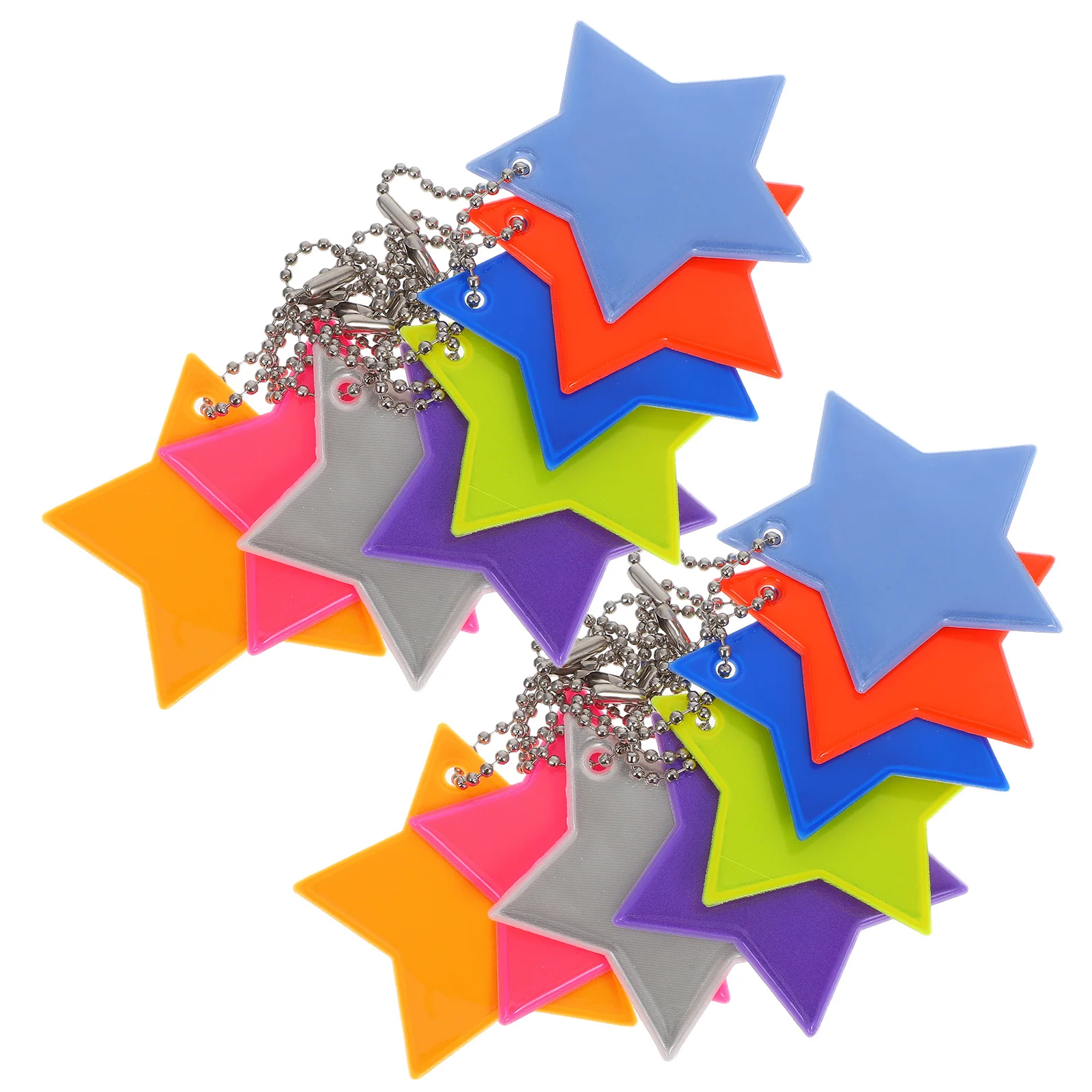 16Pcs Reflective Star Pendant Keychain Fluorescent Backpack Tag Bicycle Safety Night Visibility Cute Charm Reflective Keychain
16Pcs Reflective Star Pendant Keychain Fluorescent Backpack Tag Bicycle Safety Night Visibility Cute Charm Reflective Keychain