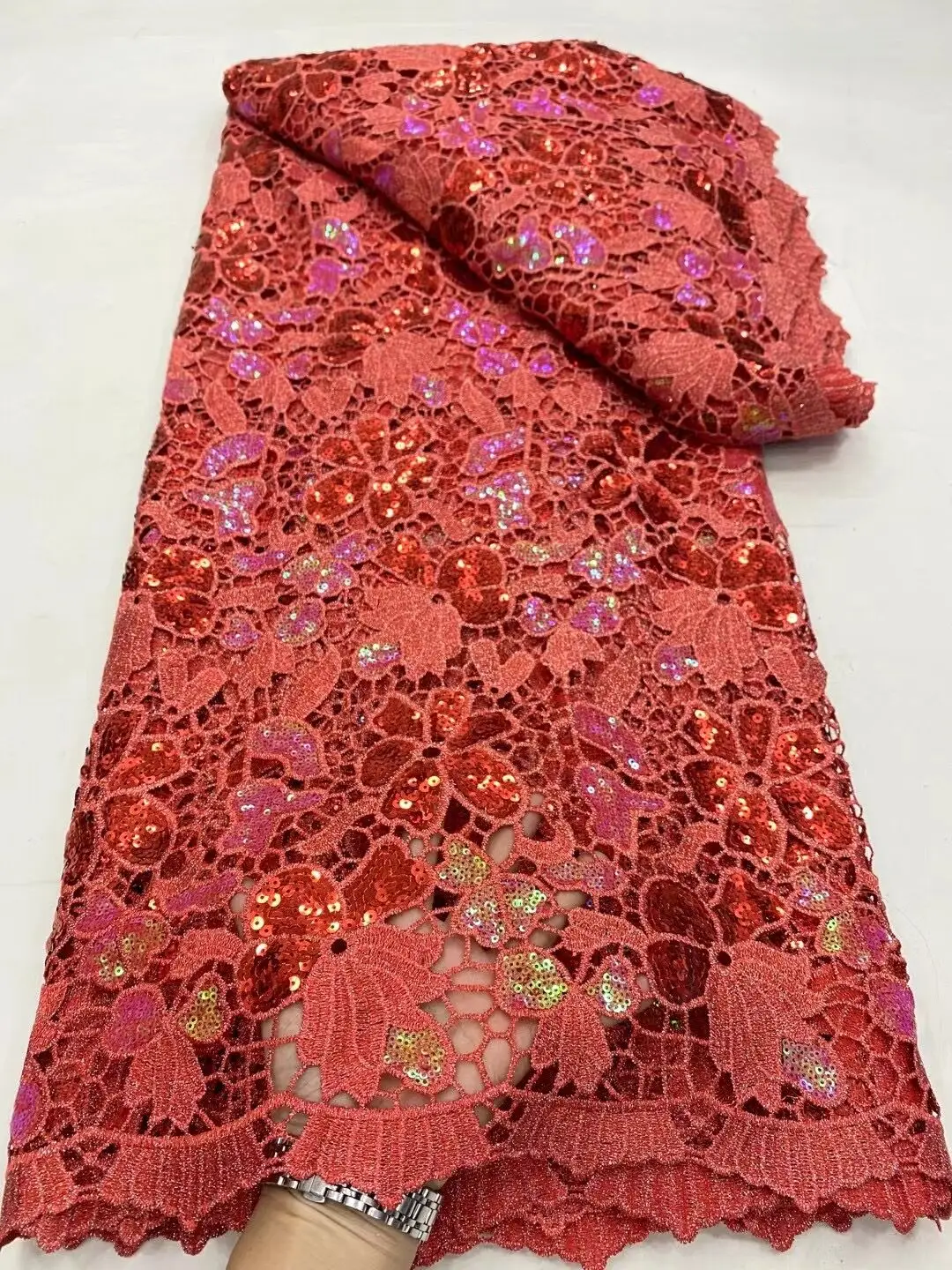 Nigerian Tulle Lace Fabric for Sewing, Wedding Dress, Chiffon Party Guipure, High Quality, Sequins, 5Yard, 2024 DP0141 
Nigerian Tulle Lace Fabric for Sewing, Wedding Dress, Chiffon Party Guipure, High Quality, Sequins, 5Yard, 2024 DP0141