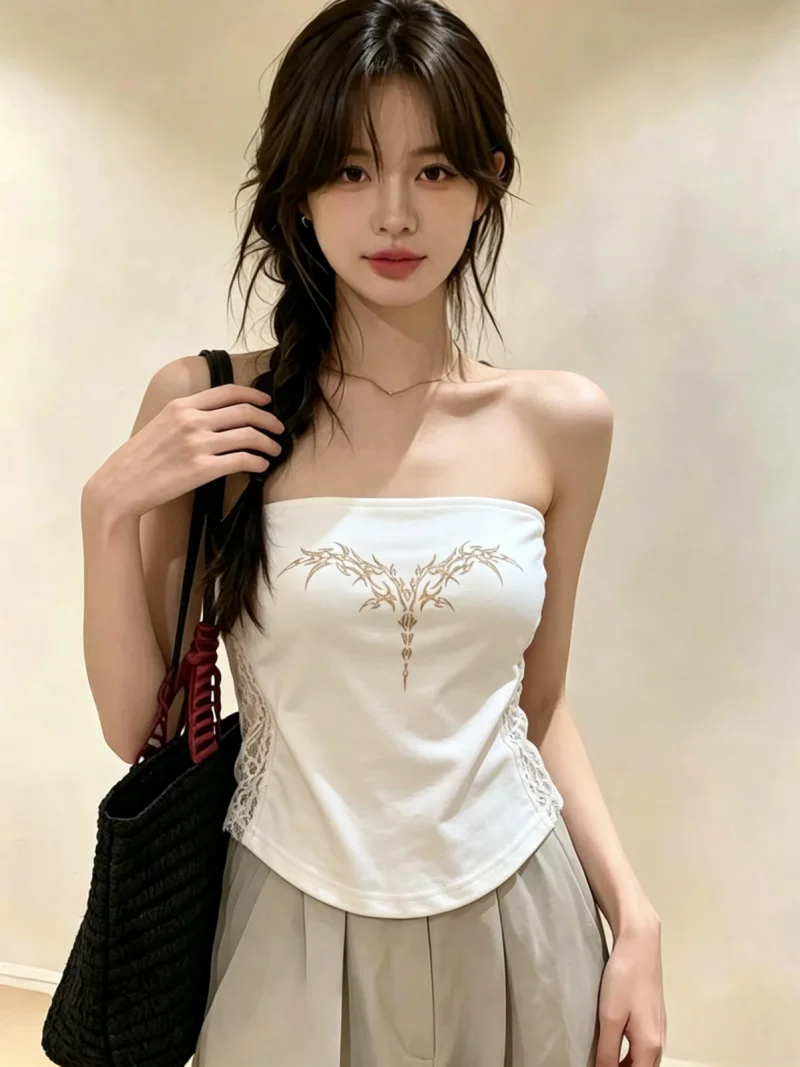 American Style Splice Lace Crop Top Women's Summer New Pure Desire Outerwear Shirt Self-Reserve Edition Commute Korean Style
American Style Splice Lace Crop Top Women's Summer New Pure Desire Outerwear Shirt Self-Reserve Edition Commute Korean Style