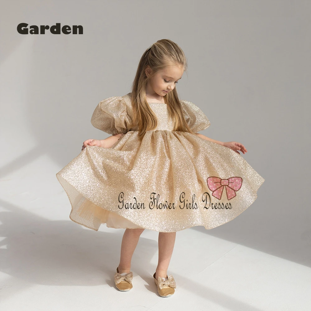 Champagne Short Sleeve Flower Girls Dresses with Organza A Line Knee Length Christmas Dresses 2025 Summer فستان عيد الميلاد New
Champagne Short Sleeve Flower Girls Dresses with Organza A Line Knee Length Christmas Dresses 2025 Summer فستان عيد الميلاد New