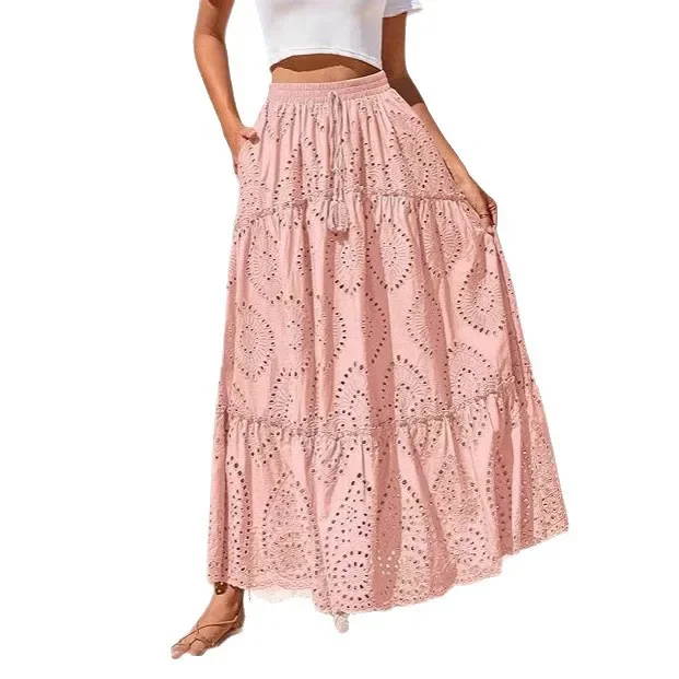 Богемная повседневная юбка с кружевной вышивкой и эластичной резинкой на талии, пляжное длинное платье трапециевидной формы, женское лето 2025
Богемная повседневная юбка с кружевной вышивкой и эластичной резинкой на талии, пляжное длинное платье трапециевидной формы, женское лето 2025