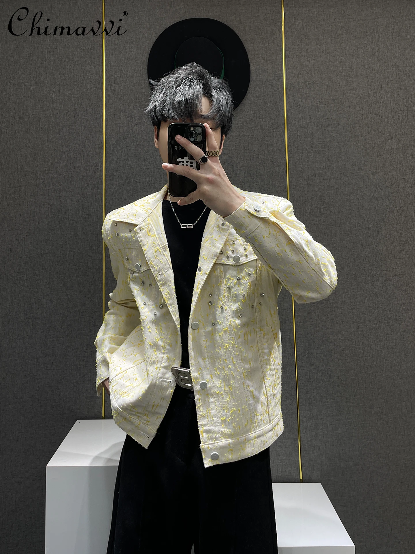 High-end Heavy Industry Diamond Denim Jacket Male Personality 2025 Autumn Fashion Handsome Long-sleeved Loose Denim Jacket Top
High-end Heavy Industry Diamond Denim Jacket Male Personality 2025 Autumn Fashion Handsome Long-sleeved Loose Denim Jacket Top