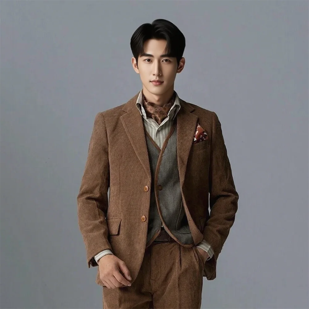 Retro corduroy men's suit jacket plus size custom Suit Blazers autumn Casual Jacket Single breasted Man business office jacket
Retro corduroy men's suit jacket plus size custom Suit Blazers autumn Casual Jacket Single breasted Man business office jacket
