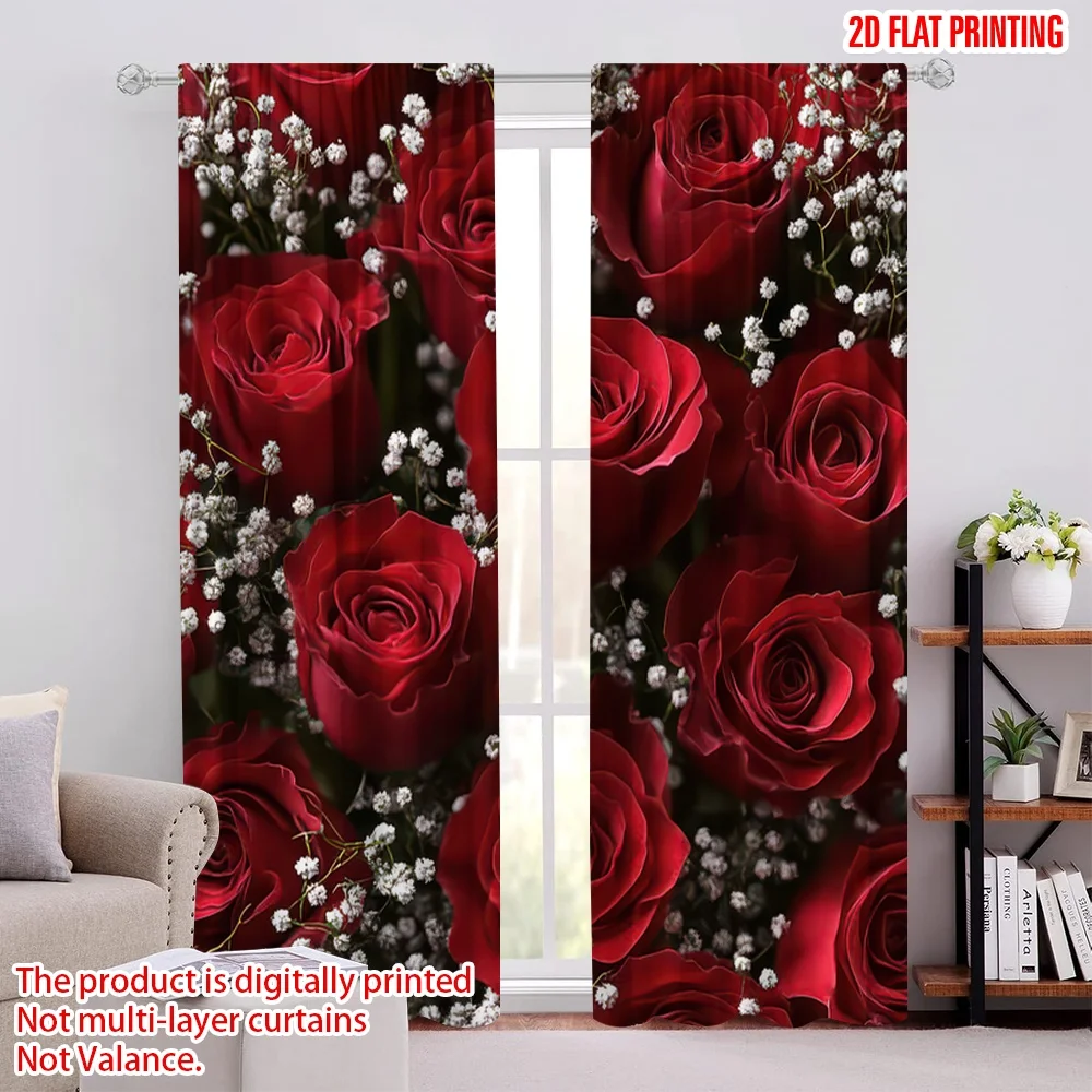 2pcs Curtains Red Rose1 Versatile Polyester,Without Electricity Family Party Perfect for Bedroom Office Living Room Home Decor 
2pcs Curtains Red Rose1 Versatile Polyester,Without Electricity Family Party Perfect for Bedroom Office Living Room Home Decor
