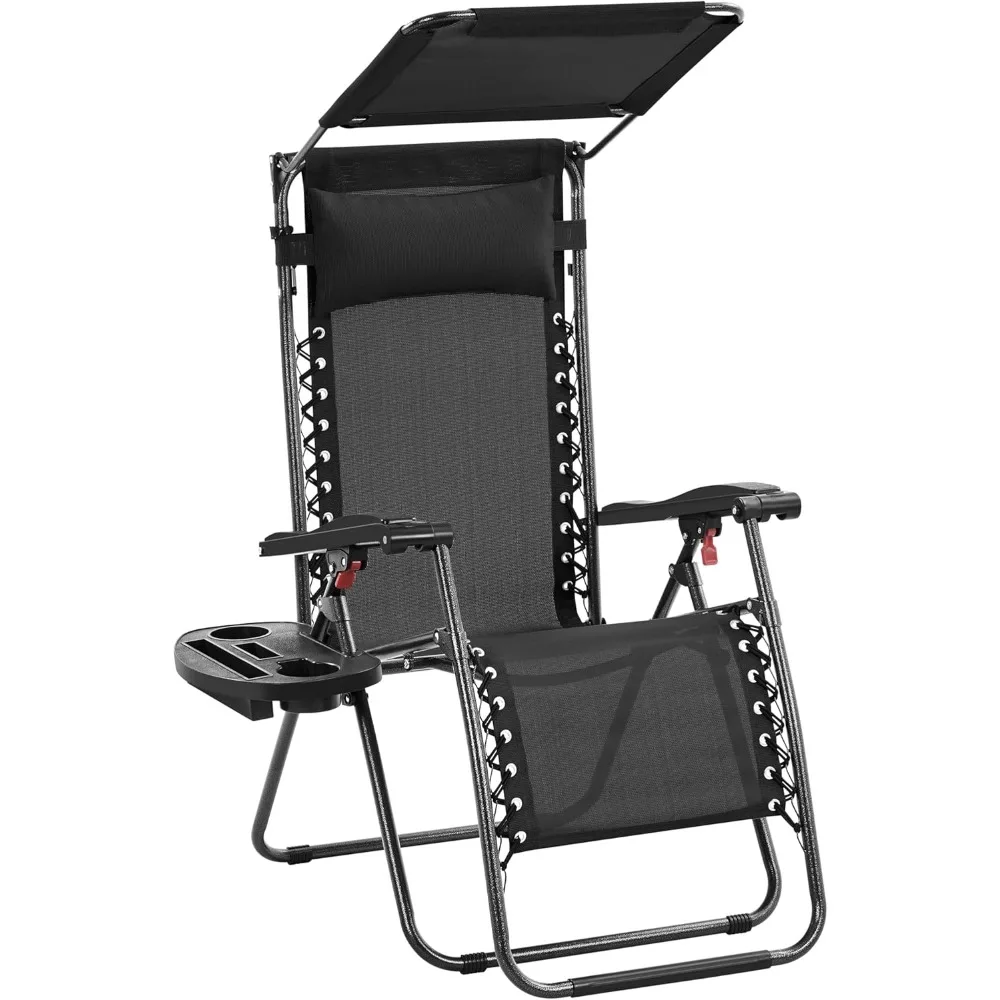 Outdoor Zero Gravity Chair Foldable Recliner Adjustable Patio Lounge w/Canopy Shade, Side Cup Holder Tray,
Outdoor Zero Gravity Chair Foldable Recliner Adjustable Patio Lounge w/Canopy Shade, Side Cup Holder Tray,