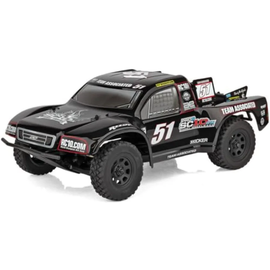 Off-Road RC Truck, ABS Plastic Body, Black, Ready-to-Run with 2WD Electric Powertrain and SC10sw Chassis
Off-Road RC Truck, ABS Plastic Body, Black, Ready-to-Run with 2WD Electric Powertrain and SC10sw Chassis