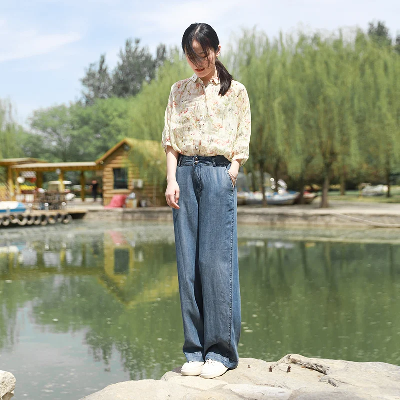 Джинсы женские летние из тонкого шелковистого денима с высокой талией, широкими штанинами, прямые, удлиненные, с эффектом похудения
Джинсы женские летние из тонкого шелковистого денима с высокой талией, широкими штанинами, прямые, удлиненные, с эффектом похудения