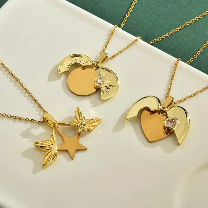 Multi-element titanium steel necklace, suitable for women with a fashionable heart shape, a fashionable clothing necklace
Multi-element titanium steel necklace, suitable for women with a fashionable heart shape, a fashionable clothing necklace