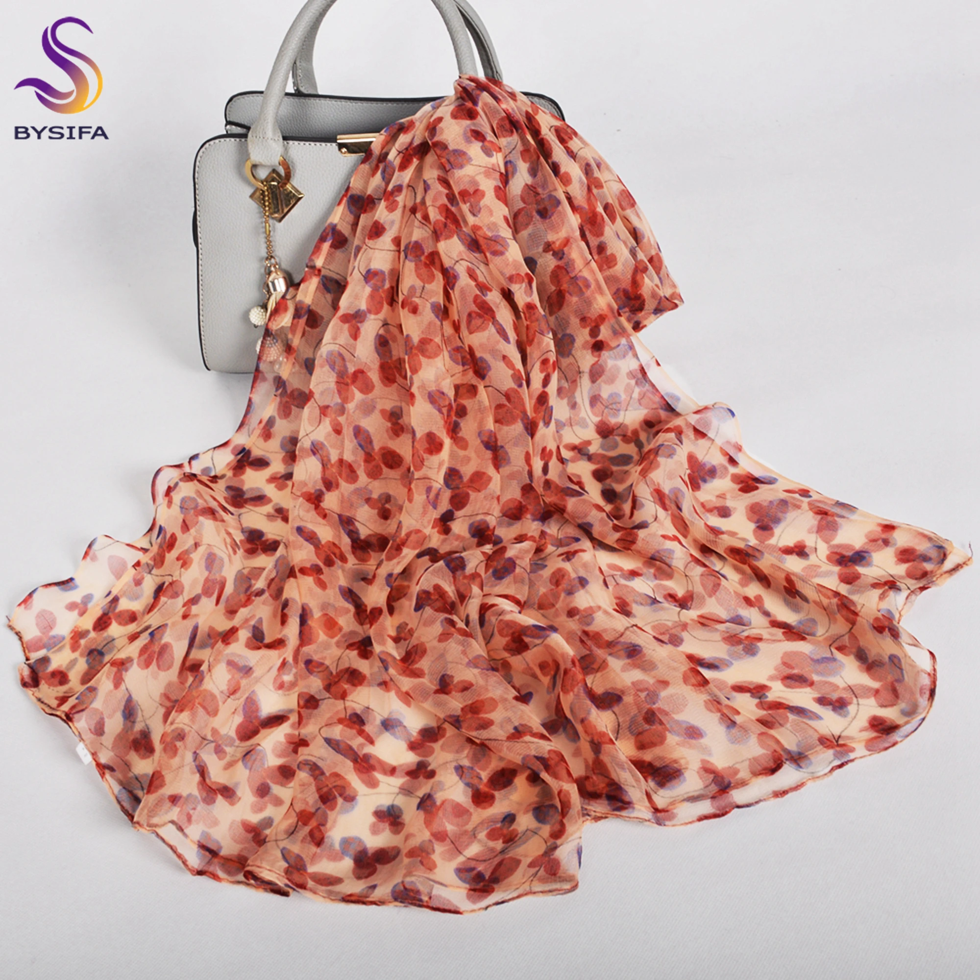 BYSIFA| Beige Pink Women Long 100% Mulberry Silk Scarf Printed Fashion Leave Pattern Brand Spring Ladies Scarves Shawls 170*105
BYSIFA| Beige Pink Women Long 100% Mulberry Silk Scarf Printed Fashion Leave Pattern Brand Spring Ladies Scarves Shawls 170*105