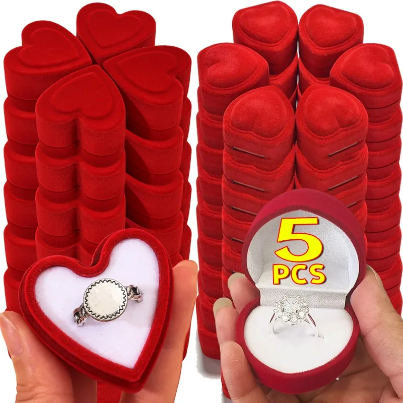 New Velvet Red Heart Clamshell-type Jewelry Boxes Retro Sweet Wedding Ring Storage Case DIY Jewelry Packaging 2Styles
New Velvet Red Heart Clamshell-type Jewelry Boxes Retro Sweet Wedding Ring Storage Case DIY Jewelry Packaging 2Styles
