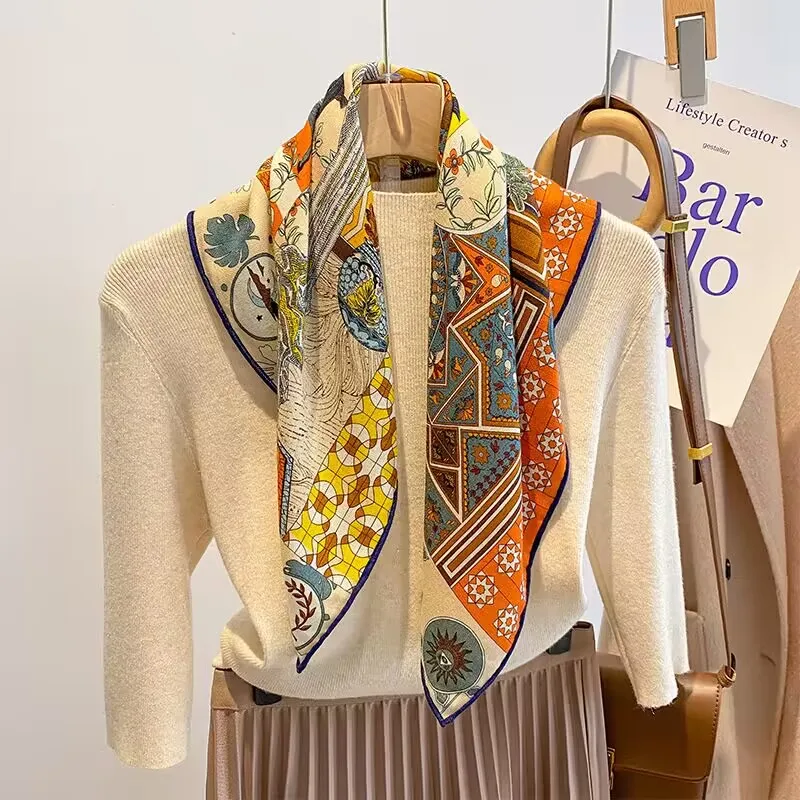 Warm Silk Wool Blend Scarf Hand Rolled Double Sided Color Blo Ladies Faion Accory Versatile Small Square Scarf
Warm Silk Wool Blend Scarf Hand Rolled Double Sided Color Blo Ladies Faion Accory Versatile Small Square Scarf