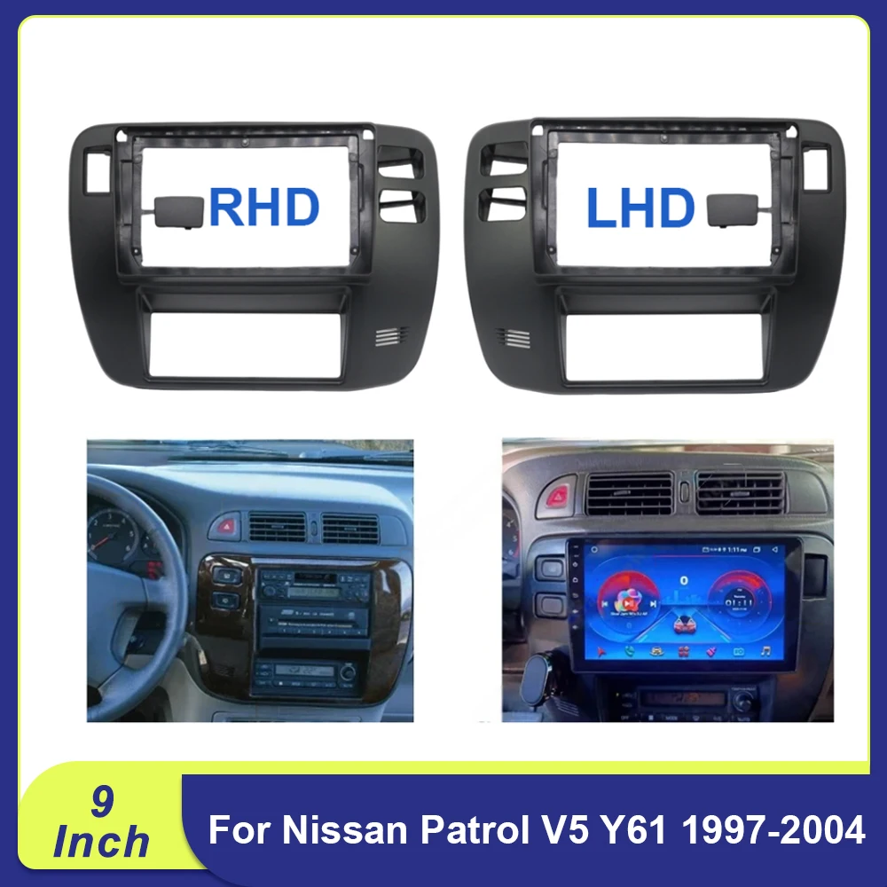 9 Inch Car Frame Fascia Adapter For Nissan Patrol V5 Y61 1997-2004 Android Radio Dash Fitting Panel Kit
9 Inch Car Frame Fascia Adapter For Nissan Patrol V5 Y61 1997-2004 Android Radio Dash Fitting Panel Kit