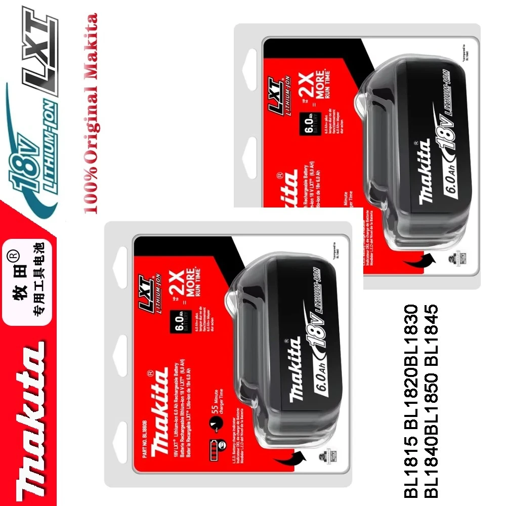 Rechargeable 18V Battery 6000mAh Makita Battery BL1860 BL1850B BL1830B Series Battery
Rechargeable 18V Battery 6000mAh Makita Battery BL1860 BL1850B BL1830B Series Battery