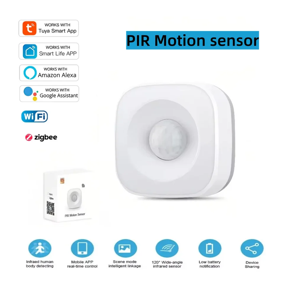 Tuyai PIR Motion Sensor Wireless Infrared Human Body Movement Detector Home Security Alarm Compatible with Smart Life APP
Tuyai PIR Motion Sensor Wireless Infrared Human Body Movement Detector Home Security Alarm Compatible with Smart Life APP