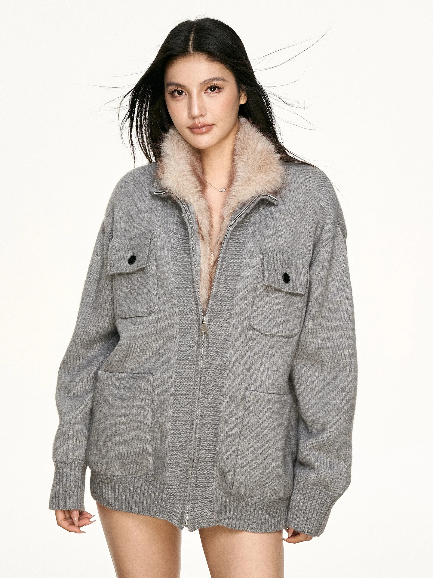 Женский вязаный кардиган Aaisup: новая зимняя свободная теплая универсальная кофта с декоративной молнией
Женский вязаный кардиган Aaisup: новая зимняя свободная теплая универсальная кофта с декоративной молнией