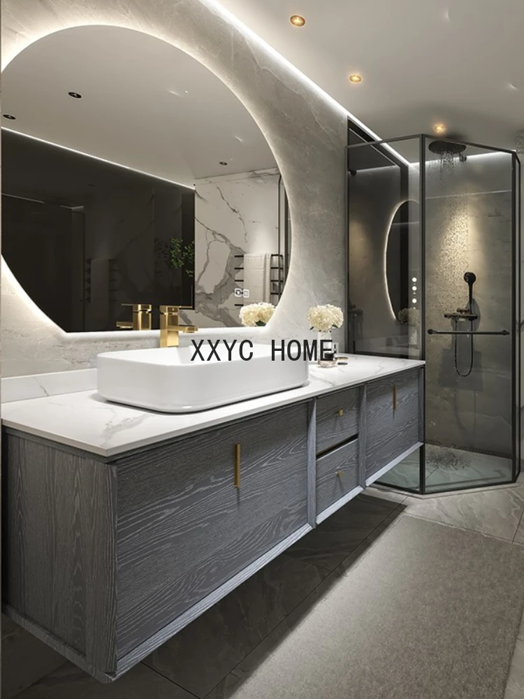 Simple Modern Light Luxury Bathroom Cabinet Oak Bathroom Washstand Smart Stone Plate Washbasin Table Basin Wall Cupboard
Simple Modern Light Luxury Bathroom Cabinet Oak Bathroom Washstand Smart Stone Plate Washbasin Table Basin Wall Cupboard