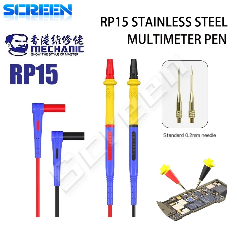 MECHANIC RP15/Lanrui W9 Мультиметр из нержавеющей стали, проволока-ручка, сменный наконечник, универсальный набор мягких тестовых щупов с тонкой иглами
MECHANIC RP15/Lanrui W9 Мультиметр из нержавеющей стали, проволока-ручка, сменный наконечник, универсальный набор мягких тестовых щупов с тонкой иглами