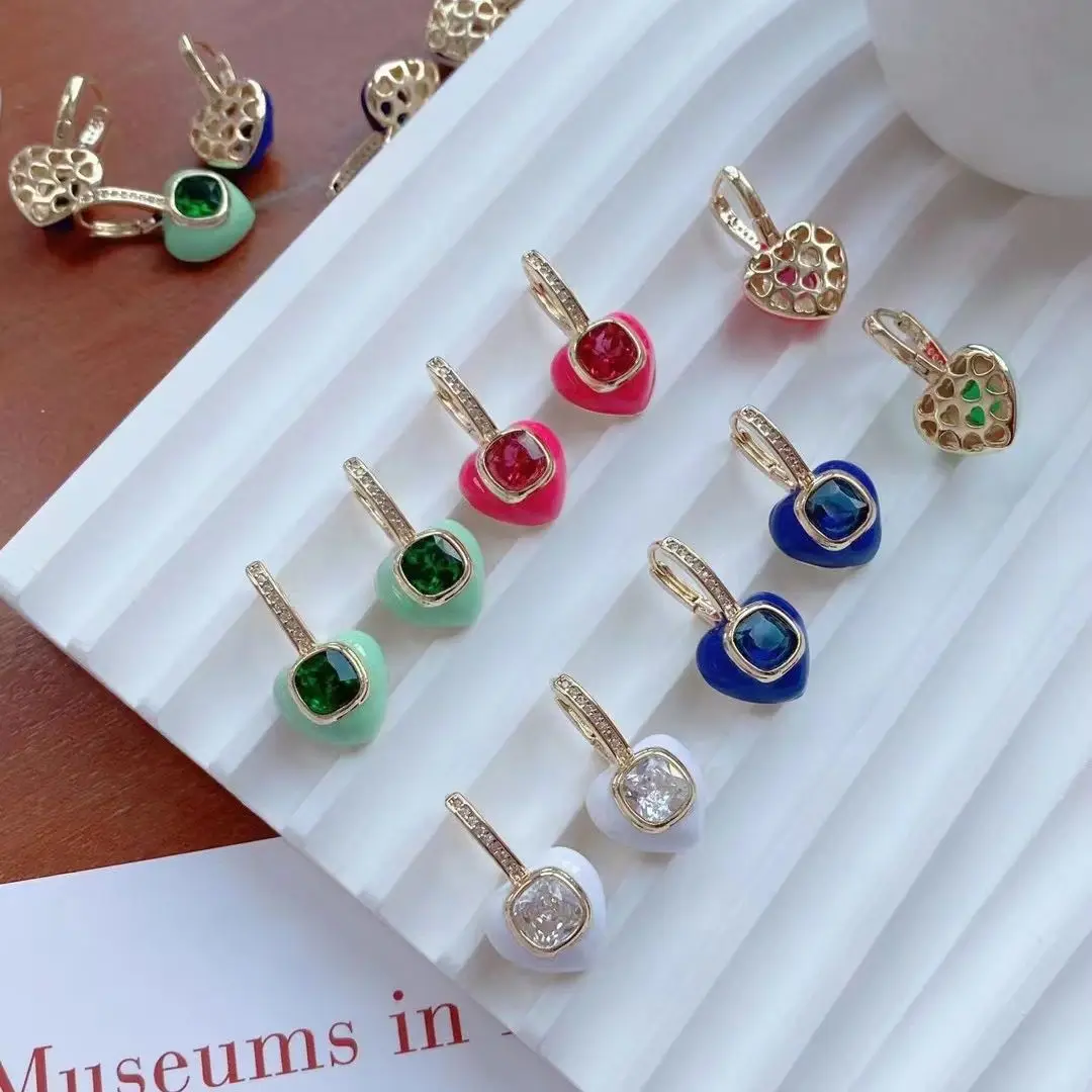 5 Pairs, Cute Colorful Love Heart Pendant Earrings For Women Girls Trendy Enamel CZ Zircon Circle Small Hoop Earrings
5 Pairs, Cute Colorful Love Heart Pendant Earrings For Women Girls Trendy Enamel CZ Zircon Circle Small Hoop Earrings