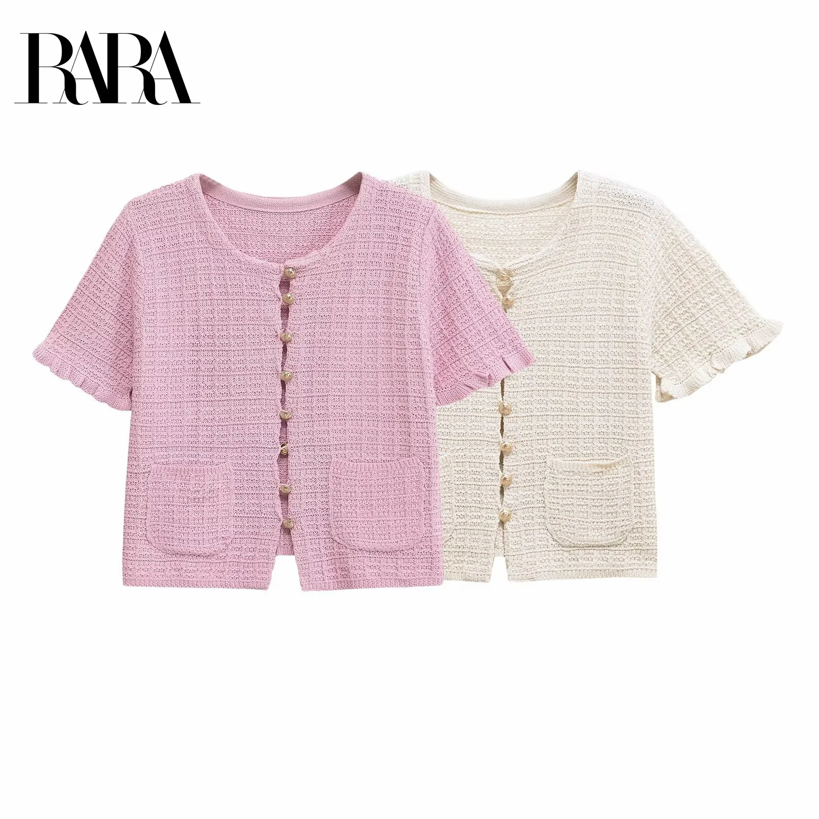 RARA Womens Summer New Ruffle Cuff Detail Casual Elegant Sweet Crew Neck Short Sleeve Knit Cardigan Jacket
RARA Womens Summer New Ruffle Cuff Detail Casual Elegant Sweet Crew Neck Short Sleeve Knit Cardigan Jacket