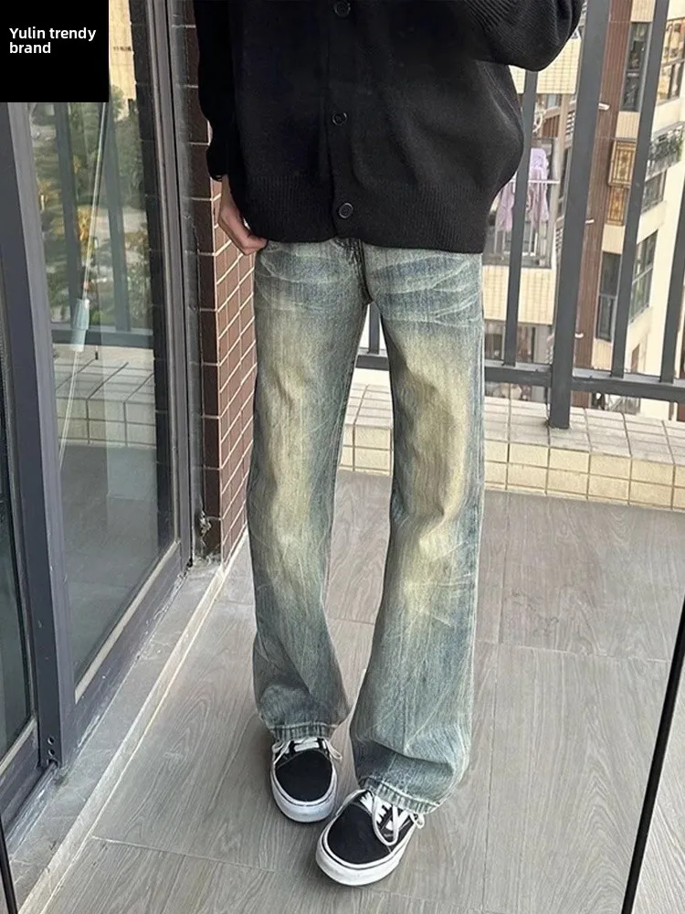 Retro Blue Bamboo Node Lightning Pattern Men's Jeans High Waist Straight Leg Micro Flared Pants American Sle High Street
Retro Blue Bamboo Node Lightning Pattern Men's Jeans High Waist Straight Leg Micro Flared Pants American Sle High Street