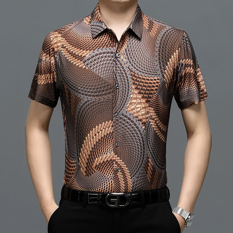 Skin-Friendly 3D Digital Print Shirts For Men Short Sleeve Silky Summer Quality Soft Comfortable Fashion Easy Care Chemise Homme
Skin-Friendly 3D Digital Print Shirts For Men Short Sleeve Silky Summer Quality Soft Comfortable Fashion Easy Care Chemise Homme