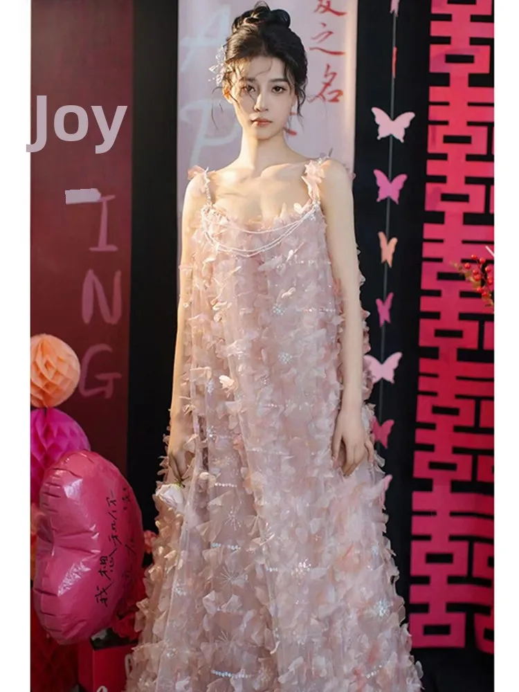 Ele Pink Gown Wedding Dr Morning Robe Light Veil Strapl Long Evening Gown for Bride Engagement And Banquet
Ele Pink Gown Wedding Dr Morning Robe Light Veil Strapl Long Evening Gown for Bride Engagement And Banquet