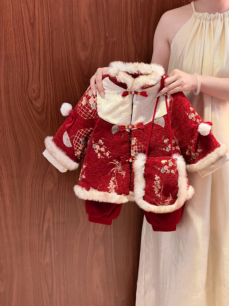 Детский китайский наряд на Новый год Thiened Fce, комплект в стиле тан для девочек, хлопковый зимний комплект с цветочным принтом
Детский китайский наряд на Новый год Thiened Fce, комплект в стиле тан для девочек, хлопковый зимний комплект с цветочным принтом
