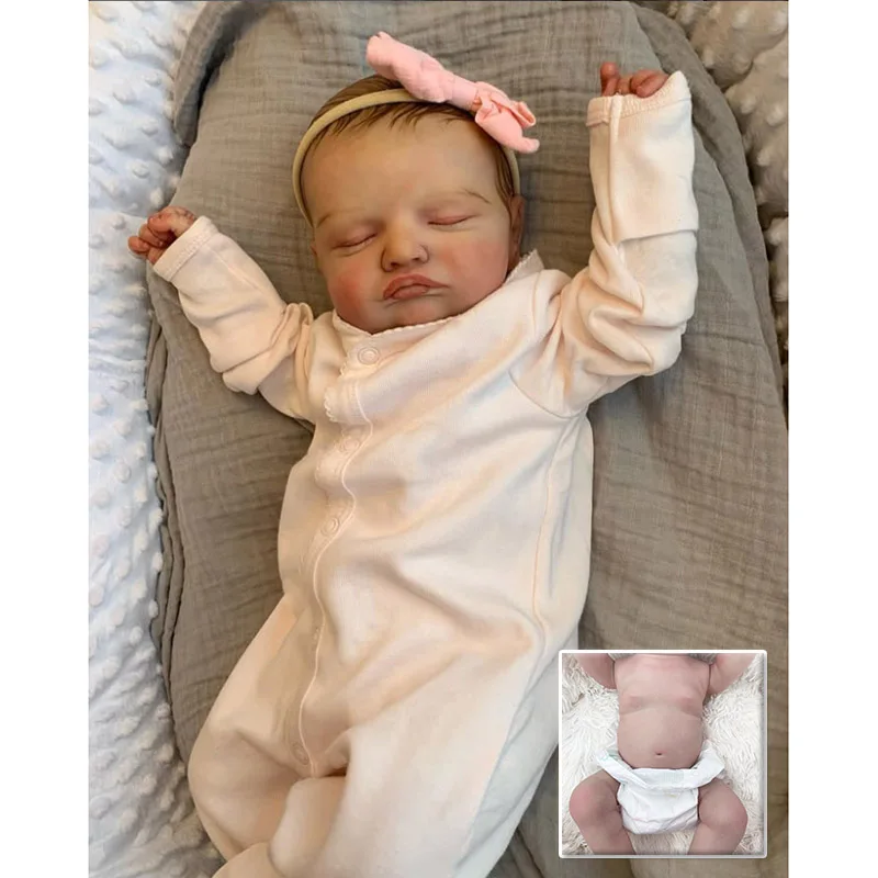 Мягкие виниловые куклы для всего тела Reborn Baby Rosalie с ручной росписью волос 3D-кожа с видимыми венами Коллекционная художественная кукла
Мягкие виниловые куклы для всего тела Reborn Baby Rosalie с ручной росписью волос 3D-кожа с видимыми венами Коллекционная художественная кукла