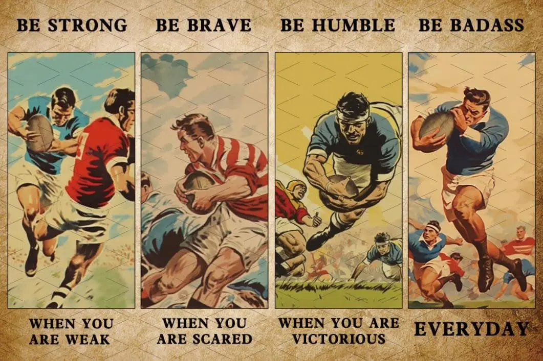 Flyhaw Vintage Rugby Metal Tin Sign - Inspirational Quotes Be Strong When You Are Weak - Poster for Bedroom, Office, Bar -
Flyhaw Vintage Rugby Metal Tin Sign - Inspirational Quotes Be Strong When You Are Weak - Poster for Bedroom, Office, Bar -