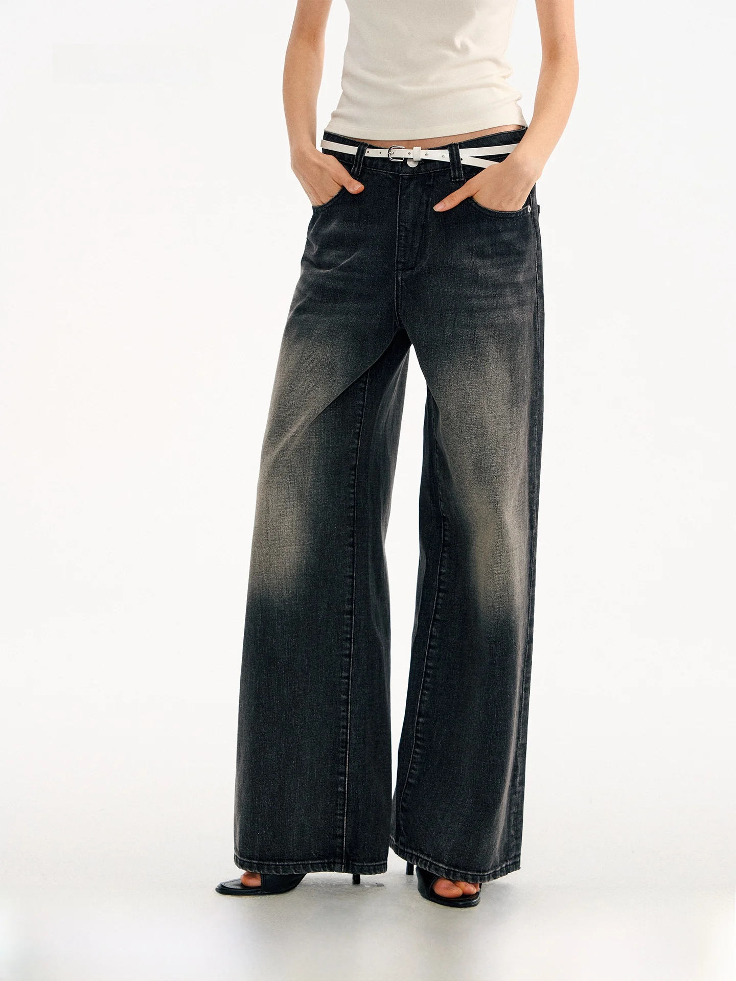 Muse Naps Vintage Black Grey Washed Straight Leg Jeans Slimming Casual Wide Leg Draping Long Pants Women's Cotton Denim
Muse Naps Vintage Black Grey Washed Straight Leg Jeans Slimming Casual Wide Leg Draping Long Pants Women's Cotton Denim