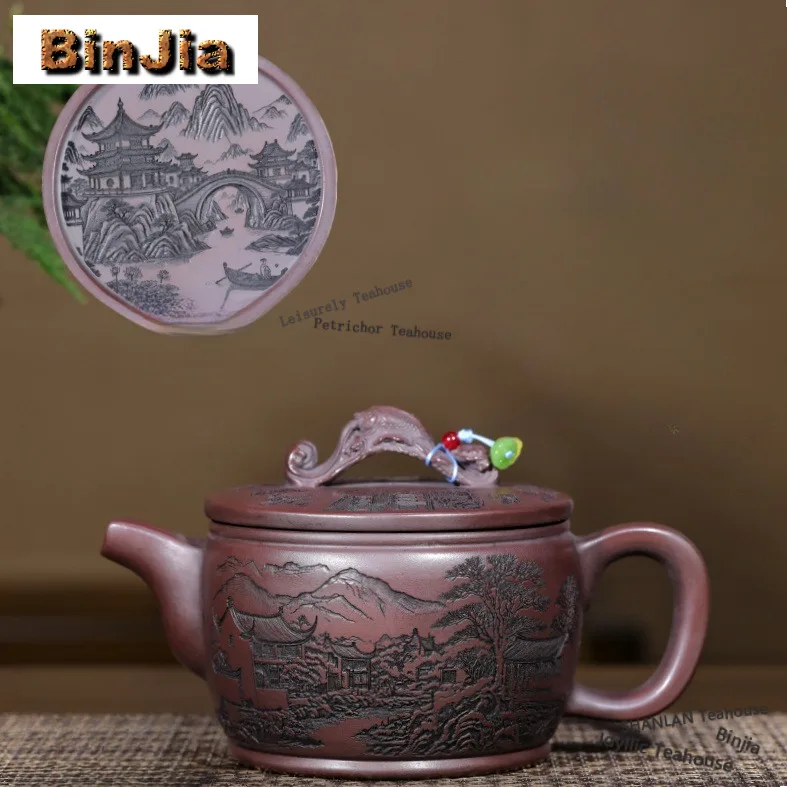 650ml Authentic Yixing Purple Clay Teapots Handmade Crafted Jiangnan Rainy Pot Raw Ore Bronze Mud Kettle Zisha Tea Set Gifts
650ml Authentic Yixing Purple Clay Teapots Handmade Crafted Jiangnan Rainy Pot Raw Ore Bronze Mud Kettle Zisha Tea Set Gifts