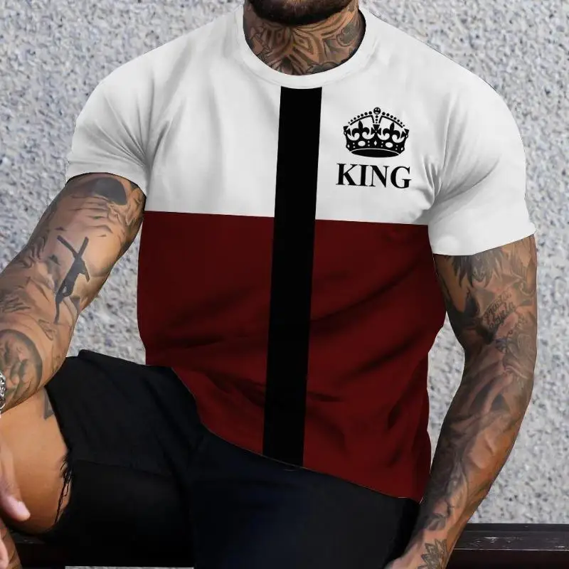 Summer Men's Striped K T-shirt 3d Print Short Sleeve Sweatshirt King K Pattern Harajuku T Shirt Oversized Mens Tee Top
Summer Men's Striped K T-shirt 3d Print Short Sleeve Sweatshirt King K Pattern Harajuku T Shirt Oversized Mens Tee Top
