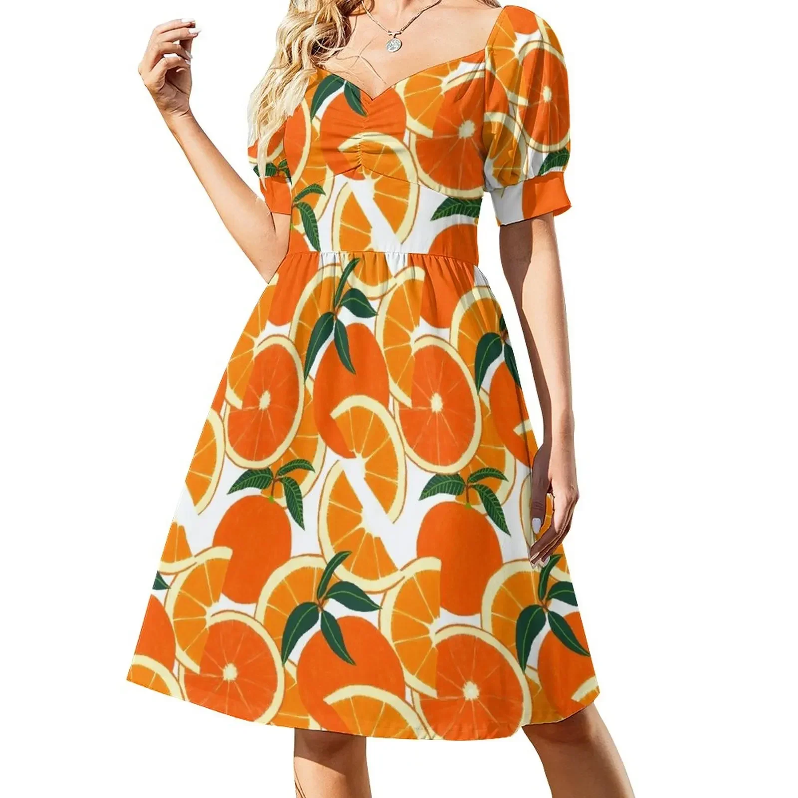 Orange Harvest - White Short-Sleeved Dress women dresses Women's summer long dress bandage dress
Orange Harvest - White Short-Sleeved Dress women dresses Women's summer long dress bandage dress