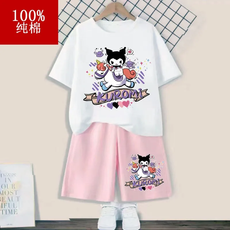 Girls Boys Kawaii Sanrio Anime Kuromi Cotton Short Sleeved Shirt Set 2025 Summer Cute Children Two-piece Baby Clothes Gifts
Girls Boys Kawaii Sanrio Anime Kuromi Cotton Short Sleeved Shirt Set 2025 Summer Cute Children Two-piece Baby Clothes Gifts