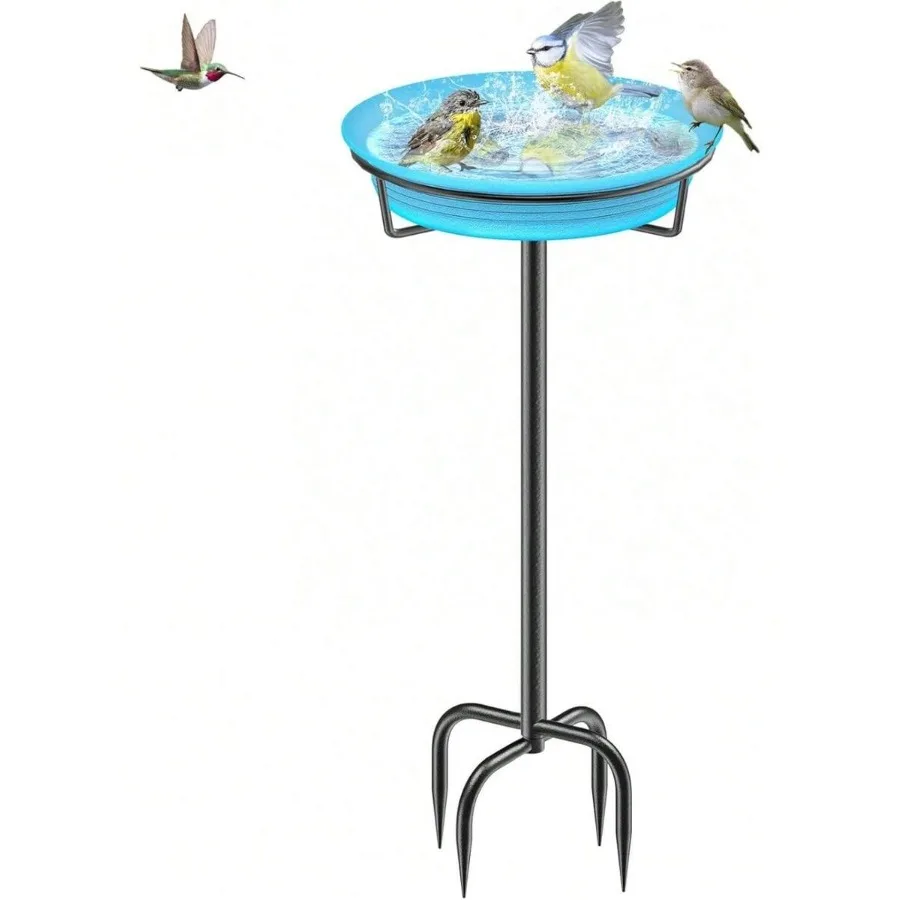 【New Arrival】Blue Standing Bird Bath with Metal Stake, Outdoor Garden Birdbath for Wild Birds & Hummingbirds
【New Arrival】Blue Standing Bird Bath with Metal Stake, Outdoor Garden Birdbath for Wild Birds & Hummingbirds