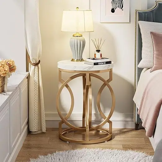ern Round End Table, 20-Inch Gold Side Table with aux Marble White Wood Top and Unique O-Shaped Base, century Accent Table Night
ern Round End Table, 20-Inch Gold Side Table with aux Marble White Wood Top and Unique O-Shaped Base, century Accent Table Night