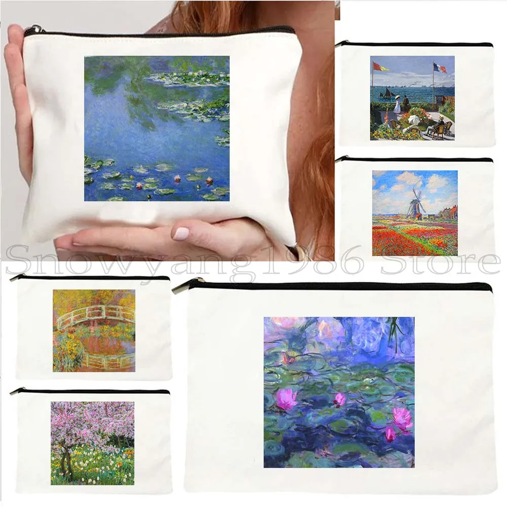 Claude Monet Water Lilies Painting Gifts Garden Flowers Bridge Tulip Canvas Cosmetic Bag Makeup Card Storage Pouch Pencil Case
Claude Monet Water Lilies Painting Gifts Garden Flowers Bridge Tulip Canvas Cosmetic Bag Makeup Card Storage Pouch Pencil Case