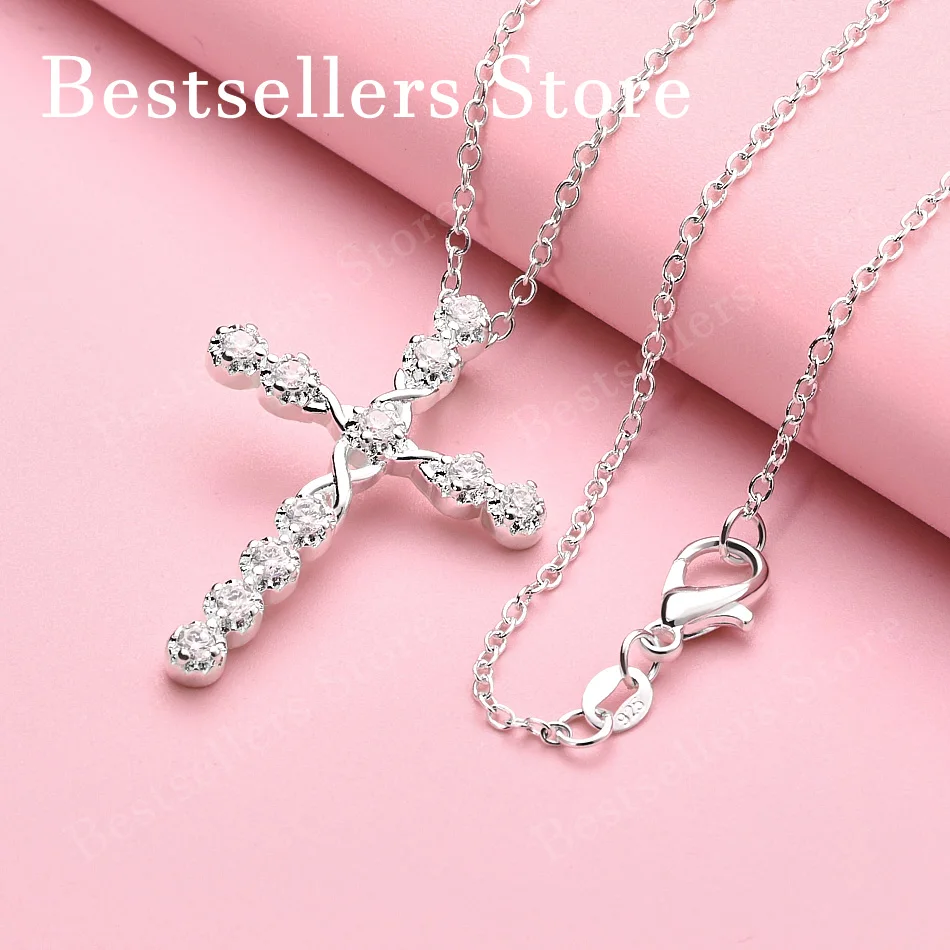 925 sterling silver 16-30 inch exquisite cross zircon pendant necklace for women's fashionable wedding jewelry accessories
925 sterling silver 16-30 inch exquisite cross zircon pendant necklace for women's fashionable wedding jewelry accessories