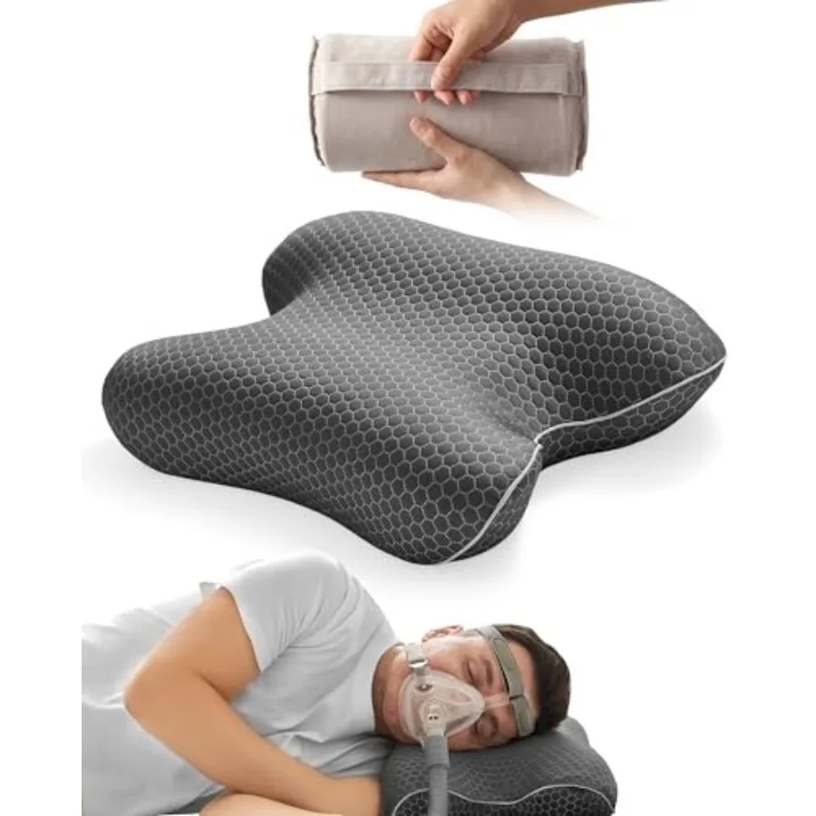 Camping Pillow Memory Foam CPAP Pillows, Small Travel Pillow for All CPAP Users with Cooling and Washable Cover, Packable Neck
Camping Pillow Memory Foam CPAP Pillows, Small Travel Pillow for All CPAP Users with Cooling and Washable Cover, Packable Neck