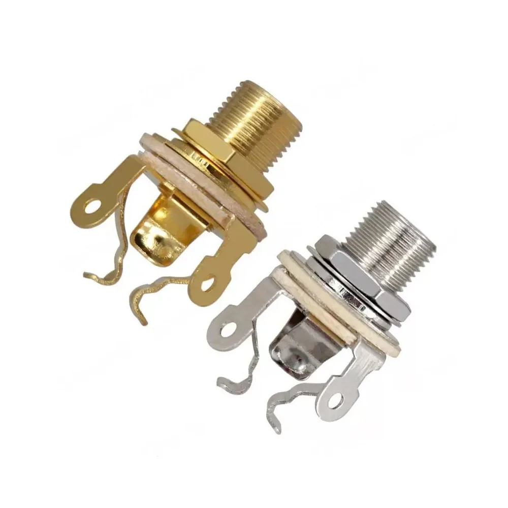 Brass Multi-Contact Mono Guitar Jack, Electric Bass Output Jack Socket, 1/4" Input Jack Connector for Guitar Bass
Brass Multi-Contact Mono Guitar Jack, Electric Bass Output Jack Socket, 1/4" Input Jack Connector for Guitar Bass
