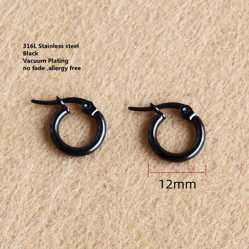 2*10mm Black-color Plated Round Trendy Brief Stainless Steel Men Earring Hoop Earrings For Women Classic Jewelry
2*10mm Black-color Plated Round Trendy Brief Stainless Steel Men Earring Hoop Earrings For Women Classic Jewelry