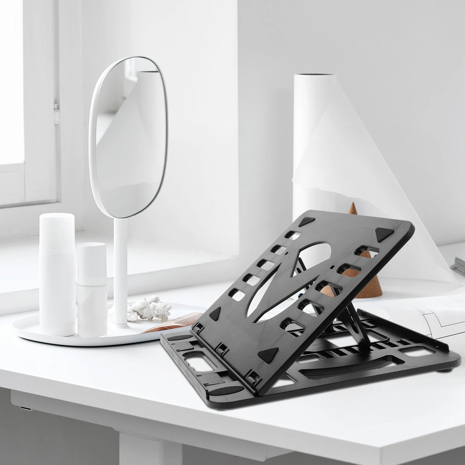 Foldable Laptop St Tablet Bracket Heat Dissipation Holder Cooling Adjustable Black Weighted Base Stable Professional Angle
Foldable Laptop St Tablet Bracket Heat Dissipation Holder Cooling Adjustable Black Weighted Base Stable Professional Angle