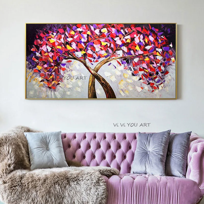 Hand Painted Palette Colorful Plate Knife Tree Landscape Oil Painting Canvas Wall Art Modern Picture Living Room Home Decor
Hand Painted Palette Colorful Plate Knife Tree Landscape Oil Painting Canvas Wall Art Modern Picture Living Room Home Decor