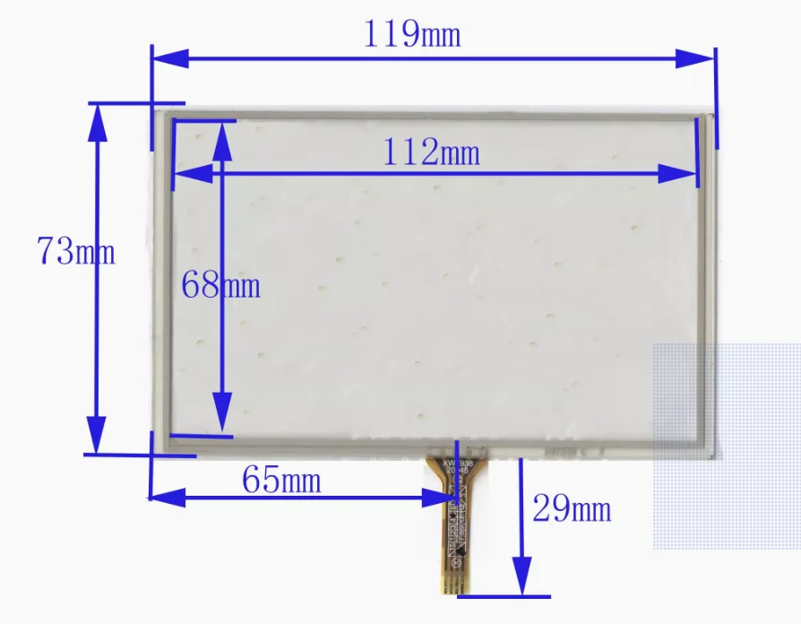 XWT938 5-inch 119 * 73 four wire universal resistive touch handwriting screen 119mm * 73mm
XWT938 5-inch 119 * 73 four wire universal resistive touch handwriting screen 119mm * 73mm