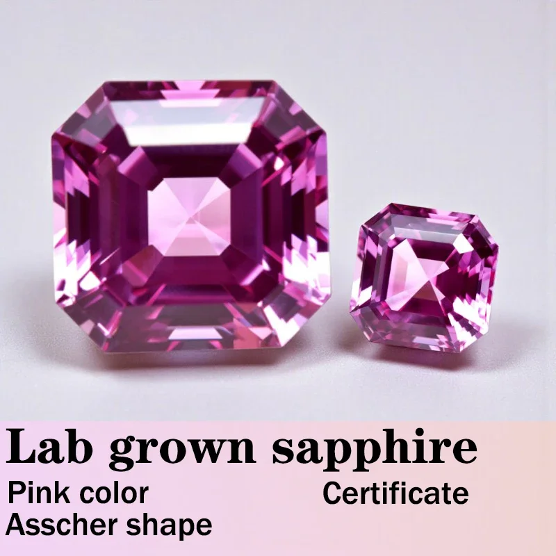 Sapphire Asscher Pink Color Cut Lab Grown Gemstone Square Shape DIY Jewelry Setting&Custom Design with Certificate Wholesale
Sapphire Asscher Pink Color Cut Lab Grown Gemstone Square Shape DIY Jewelry Setting&Custom Design with Certificate Wholesale