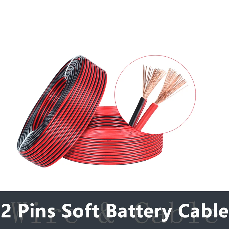 1 Pair-2 Pins Car Battery Soft Inverter Cable Red and Black 20AWG 18AWG 16AWG 14AWG Oxygen-free Copper Wire Solar Power Cord
1 Pair-2 Pins Car Battery Soft Inverter Cable Red and Black 20AWG 18AWG 16AWG 14AWG Oxygen-free Copper Wire Solar Power Cord