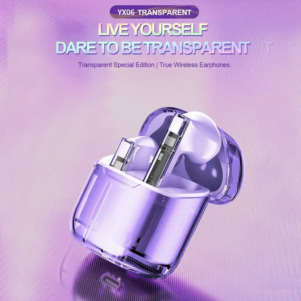 YX06 TWS Wireless Bluetooth Esports Earphones Creativity Transparent Low Latency Noise Reduction Gaming Earsets For Gamer Gifts 
YX06 TWS Wireless Bluetooth Esports Earphones Creativity Transparent Low Latency Noise Reduction Gaming Earsets For Gamer Gifts