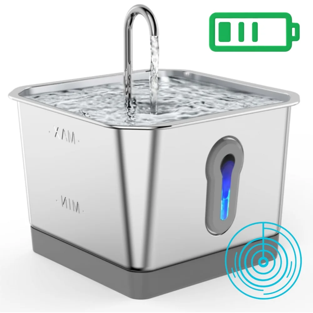 Фонтан для кошек из нержавеющей стали емкостью 5000 мАч с батарейным питанием, диспенсер для воды 4 л/134 унций, автоматическое питьевое устройство для домашних животных
Фонтан для кошек из нержавеющей стали емкостью 5000 мАч с батарейным питанием, диспенсер для воды 4 л/134 унций, автоматическое питьевое устройство для домашних животных