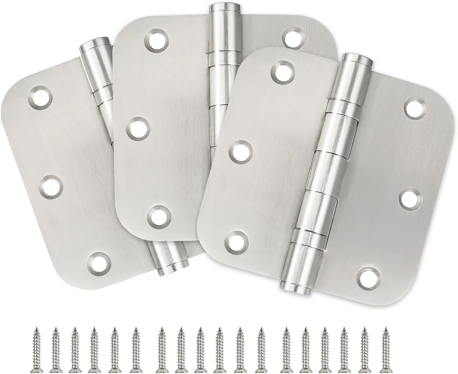 3.5" Stainless Steel Ball Bearing Door Hinges, 5/8" Radius Corner, Non-Removable Pin, 3 Pack for Residential Doors
3.5" Stainless Steel Ball Bearing Door Hinges, 5/8" Radius Corner, Non-Removable Pin, 3 Pack for Residential Doors