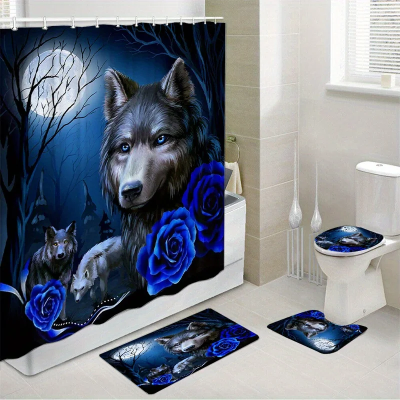 Majestic Wolf Bathroom Four-Piece Set - Wildlife Waterproof Shower Curtain for a Complete Bathroom Set
Majestic Wolf Bathroom Four-Piece Set - Wildlife Waterproof Shower Curtain for a Complete Bathroom Set